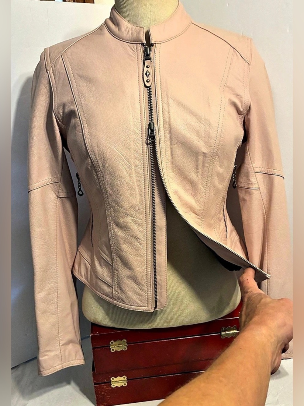 Harley-Davidson Women'Small Charisma Pink Leather Jacket Small - Picture 7 of 14